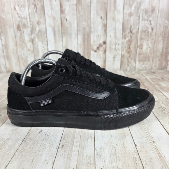 Vans Old Skool Pro Black Skateboarding Shoes Men's Size 8.5 Sneakers - Picture 1 of 9